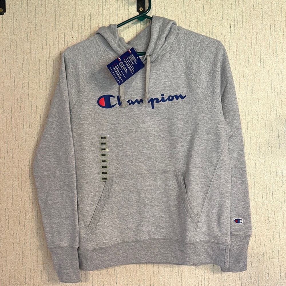 CHAMPION WOMEN’S POWERBLEND LOGO HOODIE: GRAY: NWT: SZ SMALL